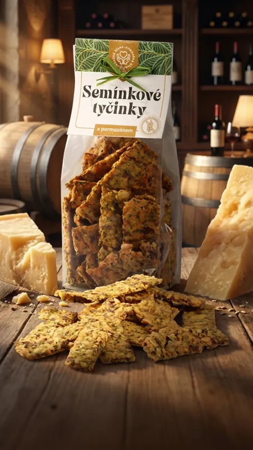 Semínkové tyčinkys parmezánem