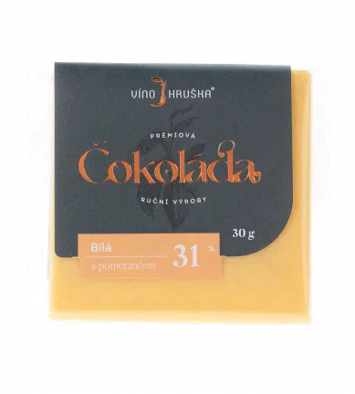 Čokoláda Bílá 31% s pomerančem 30 g