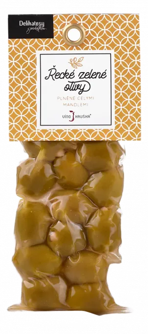 Řecké zelené olivy plněné celými mandlemi 100 g